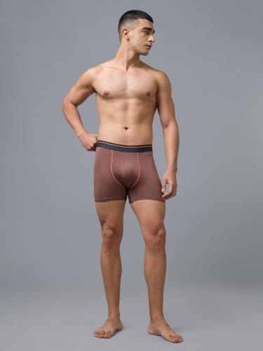 Image of TECHNOSPORT Men's Colorblock Trunks Underwear with ElastoLITE 4 Way Stretch Lightweight Breathable Moisture Wicking Soft Anti Odour Anti Microbial Comfort Fit Boxer Briefs Innerwear for Men