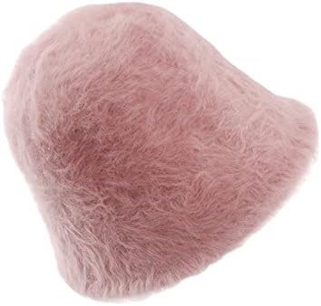 Miniatura 9 de Sombrero de pescador de felpa para mujer, sombrero de hada, suave y cálido, para adultos, estética, de punto, sombrero de pescador