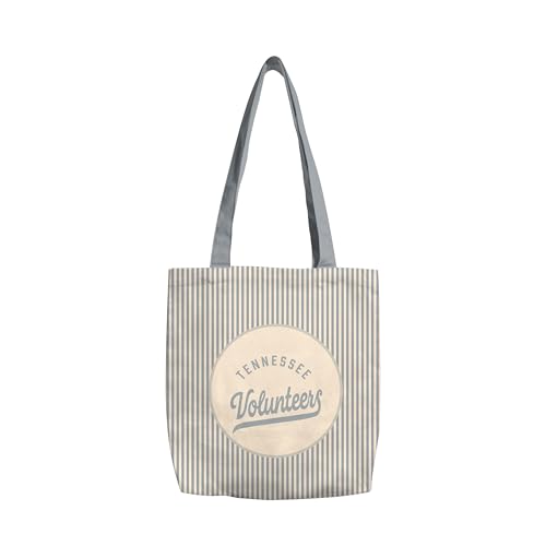 Logo Brands NCAA Tennessee Volunteers Classic Canvas Tote Bag – Lightweight Build, Fashionable Stripe Design – Easy to Clean & Ideal for Life On the Move