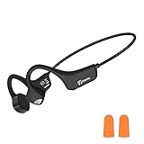 Bone Conduction Headphones with Mic, 9 Digital N1 Open Ear Headphones Wireless Earbuds Bluetooth 5.0 Headphones Sports Headset Sweatproof for Running, Bicycling, Hiking, Yoga -Black