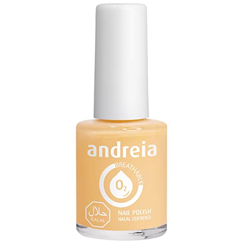 Andreia Nagellack Halal - Atmungsaktiv Luft - Wasser-Durchlässig - Ungiftig Farbintensiv - Naturkosmetik - Farbe B2 Gelb…