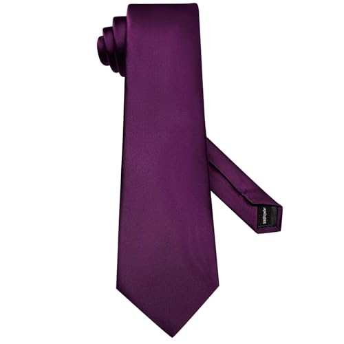 Image of Hi-Tie 5Pcs Mens Solid Color Silk Tie Satin Pretied Bowtie Lapel Pin for Men Handkerchief Cufflink Wedding Gift Box