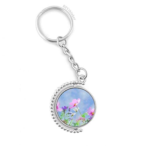 Porte-clé rotatif multicolore fleurs 1,2x3,5 pour trousseau de clés emmêlé