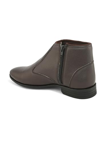 Image of FENTACIA Men's Faux Leather Formal Ankle Chelsea Boots