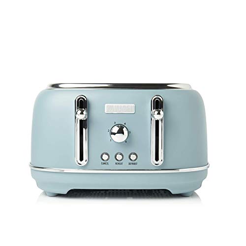 Haden Highclere 4 Slice Toaster with Reheat and Defrost Functions, Blue & 3000W Highclere Cordless Kettle, 1.5 Litre Capacity, Blue - Image 2