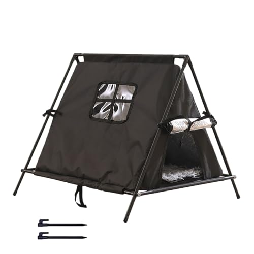 屋外用 キャットハウス 耐候性 | 暖かい 高床式 ネスト,キャットシェルター - 屋外・冬季のポーチ・バルコニー・アパート・ガーデン・パティオ・裏庭・ガレージ用