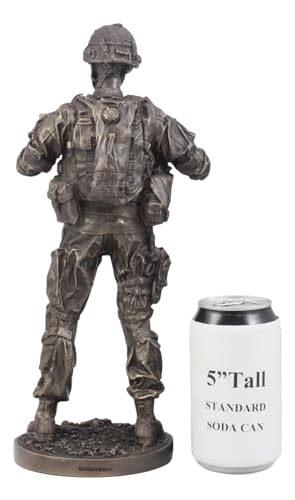 Estatua Militar Moderno Soldado Infantería con Rifle y Radio 13" miniatura 7