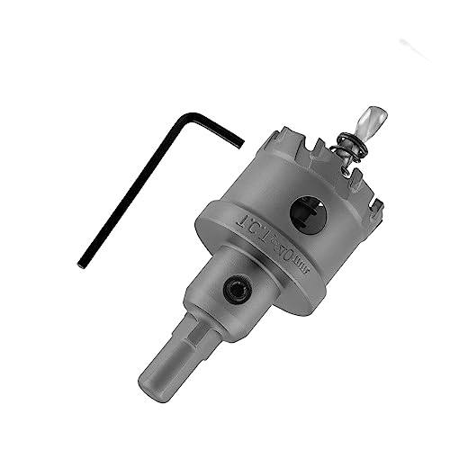 Cjueiom 40mm / 1-9/16 Inch Carbide Hole Saw, Metal Hole Cutter with Pilot Drill Bit, Heavy Duty for Stainless Steel, Sheet Metal, Brass, Aluminum, Wood, Plastic