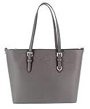MATIERE & DETAILS: Imitation cuir saffiano, imperméable, solide et raffiné. Grand shopper orné d’une attache à pompon pour porte clé accessoires, change de look selon votre préférence! Parties métalliques de couleur argentée.