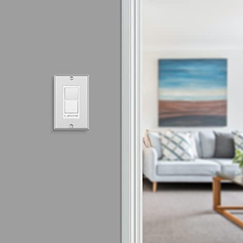 Dewenwils Decorator Metal Wall Plate, 10-Pack Stainless Steel Outlet Cover For Receptacle, Dimmer Switch, Corrosion Resistant, Brushed Finish, Silver, Etl Listed #TOP4