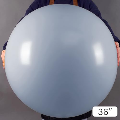 Image of PartyWoo Dusty Blue Balloons 4pcs 36 Inch Slate Blue Boho Neutral Latex Helium Balloons for Baby Shower Wedding Graduation Anniversary Retirement Cat Tornado Birthday Party Decorations Blue-F51
