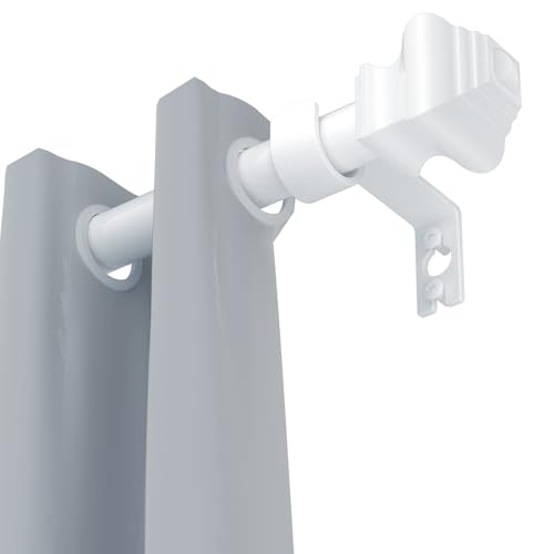 Curtain Rods for Windows 36-48 inch 5/8 inch White Curtain Rod with Brackets Adjustable by Splicing for Bedroom Kitchen Study Living Room