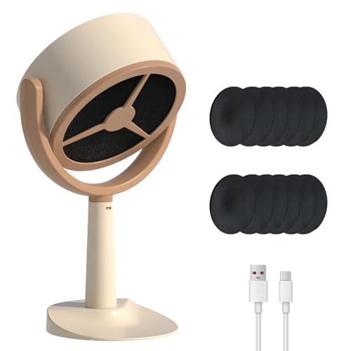 AVCXEC Portable Extractor Fan with 10 Pcs Replaceable Filter Sponge, Smoke Extractor Fan for Weed, Portable extractor fan Kitchen, smoke fan for Smoking Indoors, Smoke Away Purifier Fan for Fondue BBQ