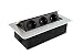 Produktbild JUVA Einbausteckdose Küche & Schreibtisch - Kombibox DL10006 | Doppel-Steckdose 3 x Strom-Schuco-Stecker | Tischsteckdose silber | Unterbau-Steckdose mit Soft-Closing Klappdeckel | 1 Stück
