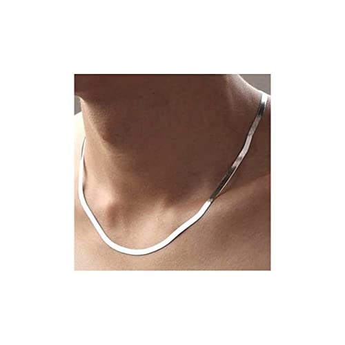 Verona Jewelers Sterling Silver 3.3MM Flexible Flat Herringbone Chain Necklace Men Women 16, 18, 20, 22, 24 Inch 925 Made in Italy3
