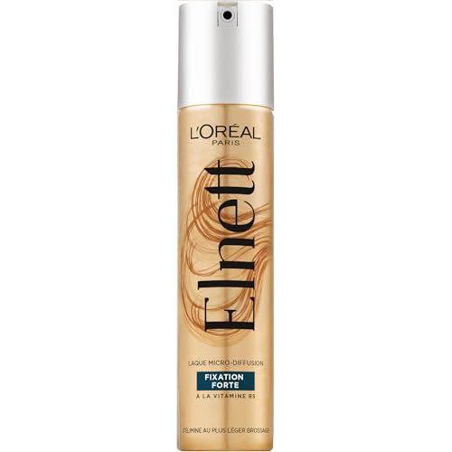L'Oréal Paris - Laque Fixation Forte - Tenue Longue Durée 48H Indétectable - Maintien Souple Sans Résidus - Nouvelle Formule - Enrichi en Vitamine B5 -...