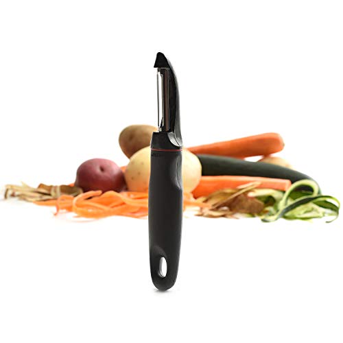 Norpro Bow Shape Peeler, Stainless Steel, Grip-Ez, Soft, Santoprene, One Size, Black #TOP5