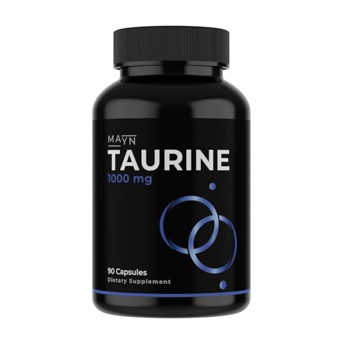 Taurine 1000mg Capsules – Amino Acid Supplement for Daily Balance & Performance – Vegan, Non-GMO – 90 Capsules Dietary Supplement by MAYN