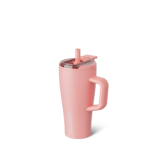 Image of BruMate Era Flip 20oz Kids Tumbler with Covered Flip Down Straw | 100% Leakproof Insulated Kids Cup | Made of Stainless Steel | Cup Holder Friendly | 20oz (Guava)