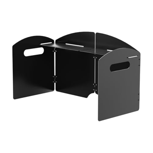 NiuLumea Stove - Parabrisas plegable para exteriores, camping, senderismo, 100 x 30 cm, 91 x 30 cm, para mochileros, picnic, color negro