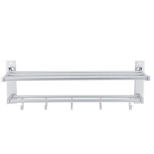 Preisvergleich Produktbild Garosa Handtuchhalter Raum Aluminium Bad Handtuchhalter Schiene Doppelschichten Waschlappen Regal Home Kleiderbügel mit 5 Haken Bad Waschraum Werkzeug