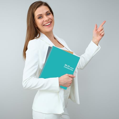 Libro de citas 26-27 de tapa flexible verde para ordenar citas sin caos 7