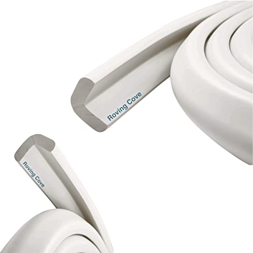 Image of Roving Cove HeftyFit Edge Protector for Baby Proofing (9ft Large Edge Only), Heavy-Duty Soft Furniture Edge Bumper Guards, Desk Edge Cushion, Wall Corner Covers, 3M Adhesive, Oyster White (Off White)