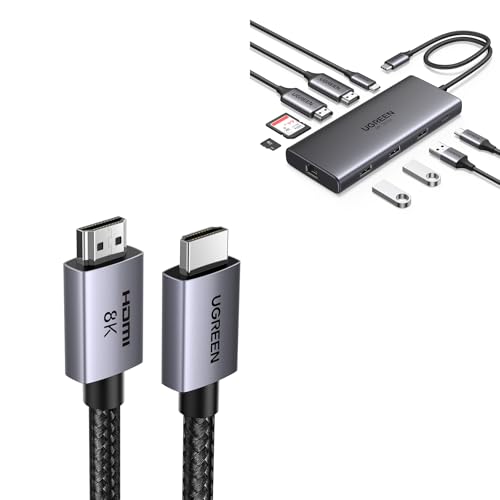 Hub USB C Double HDMI en Aluminium avec Câble Ultra HD 8K