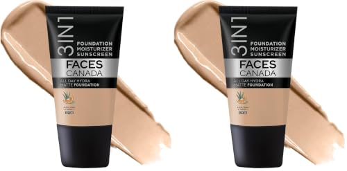 Image of FACESCANADA Cream All Day Hydra Matte Foundation - Mini|3in1 Foundation + Moisturizer + SPF 30|24 HR Aloe Hydration & Vitamin C| 10HR Wear | Medium to High Buildable Coverage | Medium Natural (18 ml)