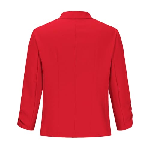 Blazers for Women Business Casual Lightweight Ruched 3/4 Sleeve Open Front Blazer Work Office Cardigan Suit Jacket4