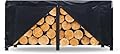 NEVERLAND Firewood Rack Cover 8ft Waterproof Outdoor Heavy Duty for Firewood Log Rack Fireplace Holder Storage Covers Black
