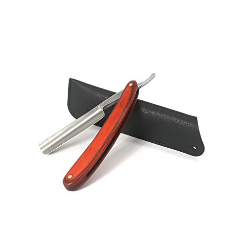 Straight Edge Razor Kit For Men, Shave Ready Barber Shaving Knife, Classic Stright Razers Single Blade, Japanese Carbon Steel Wood Handle, Zy Straight Barber Razor, Navaja Para Barbero #TOP4