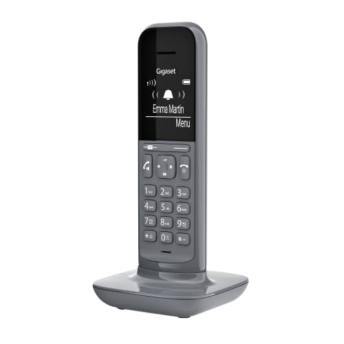 Gigaset CL390HX - Design DECT-Mobilteil mit Ladeschale - Fritzbox-kompatibel - Schnurloses Telefon für Router und -Basis - Direktwahlfunktion - Schutz vor unerwünschten Anrufen, satellite grey