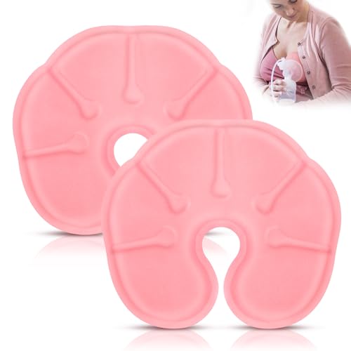 Image of Healthelife Large Breast Therapy Packs, 2Pack Reusable Gel Breast Ice Pack with Soft Cover Hot Cold Breastfeeding Essentials for Relieve Mastitis, Clogged Ducts Pain, Ideal for Nursing Moms