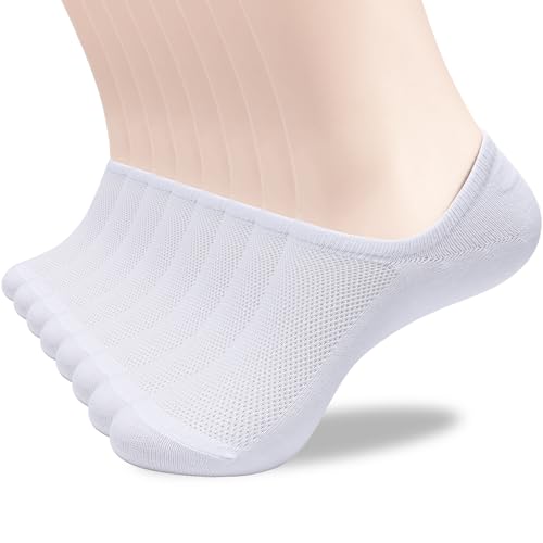 8 Pairs No Show Socks Womens and Mens Low Cut Ankle Short Non Slip Athletic Running Casual Invisible Liner Socks
