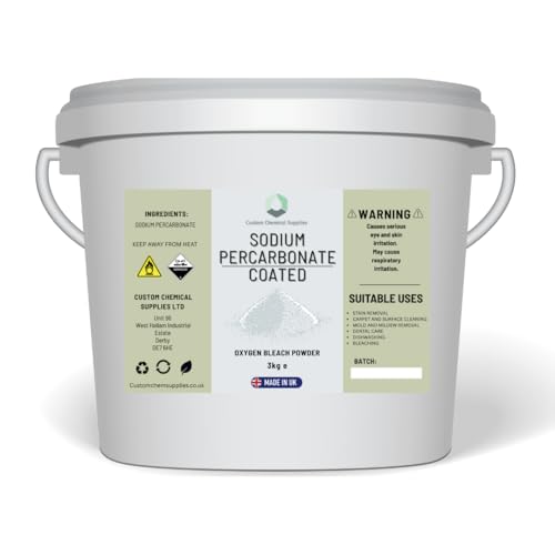 Customchem 3KG - Sodium Percarbonate Pure Granular Coated Oxygen Bleach Cleaner Stain Remover