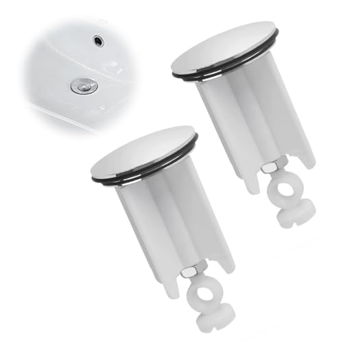 YIPFEN 2 pezzi universale regolabile in altezza, tappo di scarico eccentrico per lavandini e bidet standard, Piletta Lavabo, Cucina, Tappo Per Lavandino, Piletta Bidet, Scarico Lavandino (40mm)