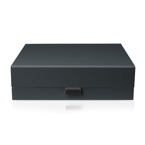 Thepaperbagstore 1 Caja de regalo magnética de lujo negra - 34x22x7cm - Cierre/Tapa magnética de fácil montaje, cajas para propuestas - Adecuadas para bodas, despedidas de soltera y regalos