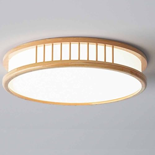 Plafonnier LED japonais en bois pour éclairer un salon et une chambre