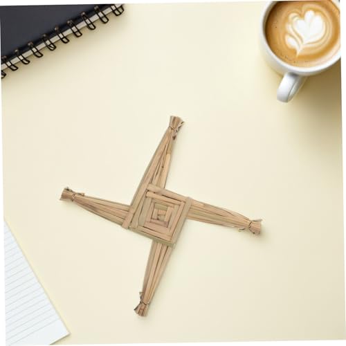 Miniatura 7 de Diyeah Cruz De Santa Brígida Irlandesa Tejida A Mano 30 Cm De Paja Natural Tradicional Decorativa Para Pared Y Altar Hogar Amuleto De Buena Suerte Y Bendición