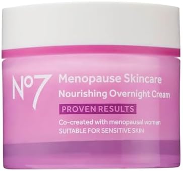No7 Menopause Skincare Nourishing Overnight Cream - Hydrating Hyaluronic Night Cream for Dry, Sensitive Menopausal Skin - Skin Firming Lipids, Ceramides + Soy Isoflavones (50 ml)