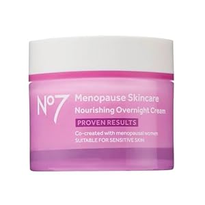 No7 Menopause Skincare Nourishing Overnight Cream – Hydrating Hyaluronic Night Cream for Dry, Sensitive Menopausal Skin – Skin Firming Lipids, Ceramides + Soy Isoflavones (50 ml)