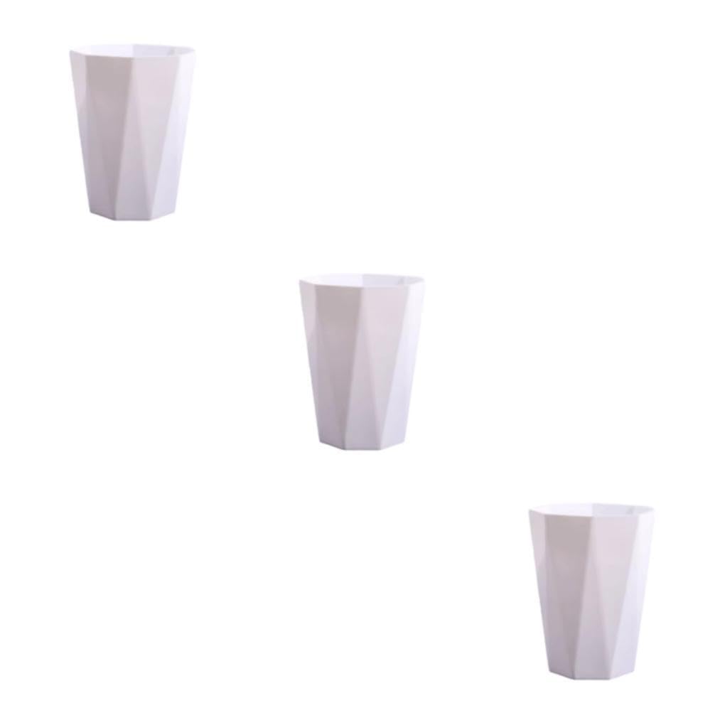 lmoikesz 3 Set of Trash Can For Kitchen Office Bedroom - Simple Large Capacity Easy Access PP Kitchen Bedroom Household Waste 6L Capacity White L, White L, 3Set