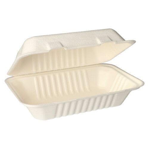 25 Menüboxen, Zuckerrohr "pure" ungeteilt 7,9 cm x 15,5 cm x 23 cm weiss