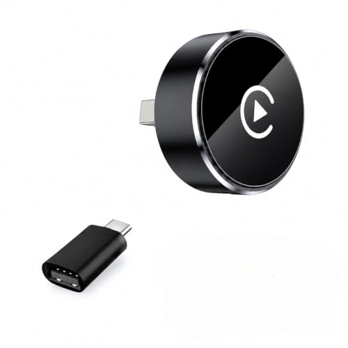 Image of 2-in-1 Wireless CarPlay and Android Auto Adapter, Plug and Play Dongle, Fast Auto-Connect, No Delay, for iPhone and Android, USB /USB-C Port, Black (Carplay-2104)