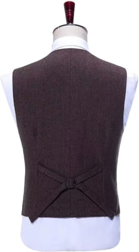 Retro 3 Piece Men's Suits Slim Fit Tweed Herringbone Groom Tuxedos Prom Blazer Vest Pants Set4