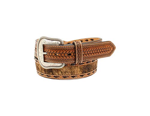 Nocona Men's Brindle Calf Hair Belt, Tan, 42