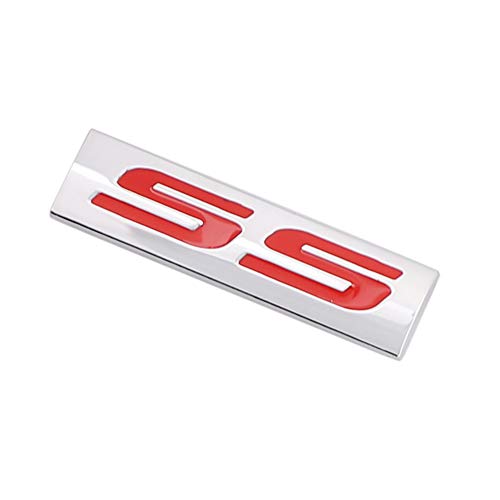 1Pc Metal Ss Emblem Fit For Gm Chevrolet Camaro Fender Trunk Sticker Decoration (Silver-Red) #TOP1