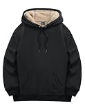 [KEFITEVD] スウェット メンズ パーカー 黒 防寒 トレーニングウェア 裏フリース 厚手 作業服 冬 スポーツ プルオーバーパーカー おしゃれ ジャージ 上 無地 ブラック L