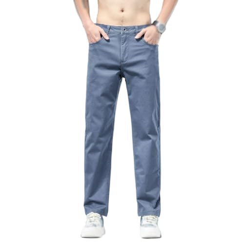 Pantalon décontracté extensible coupe ajustée petite jambe droite homme